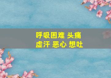 呼吸困难 头痛 虚汗 恶心 想吐